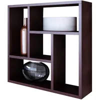 Matkam Möbel Hängeregal, Wenge, Holzwerkstoff, 64.5x64.5x21 cm, Wohnzimmer, Regale,
