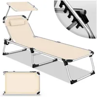 Tillvex tillvex® Sonnenliege mit Dach und Kopfkissen Beige |