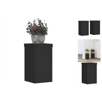 VidaXL Pflanzenständer 2 Stk. Schwarz 10x10x18 cm Holzwerkstoff