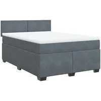 VidaXL Boxspringbett mit Matratze Dunkelgrau 160x200 cm Samt