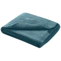 Wometo Babydecke Strickdecke oekoTex Wolle-Look - türkis 70x100 für