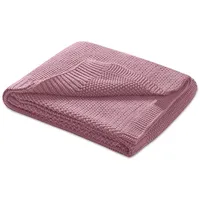 Wometo Babydecke Strickdecke oekoTex Wolle-Look - rosa 70x100 für