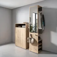 INOSIGN »Lyon, platzsparender Garderobenschrank mit großem Spiegel«, (Set, 2