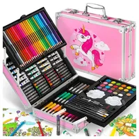 Wisam® 145-teiliger Kunstkoffer für Kinder mit Zeichen- und Malutensilien