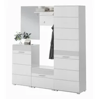 Inn.furn Garderoben-Set, "Leon" in weiß Hochglanz, 170 cm