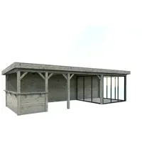 Palmako Gartenhaus Lenna 8,76 x 3 m Grau