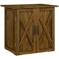 Outsunny Gartenschuppen Holz-Geräteschrank, Doppeltür, Magnetverschlüsse, braun