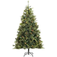 VidaXL Künstlicher Weihnachtsbaum Klappbar mit Zapfen 180 cm