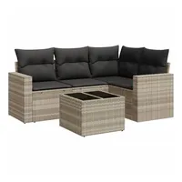 VidaXL Garten-Sofagarnitur 5-tlg. hellgrau