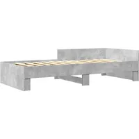 VidaXL Bettgestell Betongrau 100x200 cm Holzwerkstoff