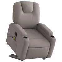 VidaXL Massagesessel mit Aufstehhilfe Taupe Stoff