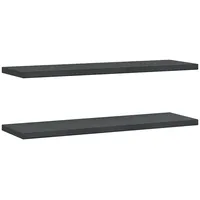 VidaXL Wandregale 2 Stk. 100x30x3 cm Schwarz Edelstahl