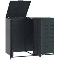 VidaXL Mülltonnenbox für 2 Tonnen Anthrazit 138x79x117 cm Stahl