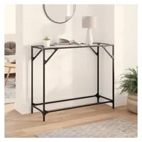 VidaXL Konsolentisch mit Glasplatte Transparent 98x35x81 cm Stahl