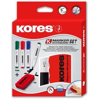 KORES Whiteboard-Marker Set, 4 Marker + Tafellöscher