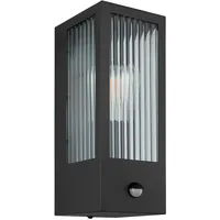 GLOBO LED Wandleuchte mit Bewegungsmelder Glas Wandlampe schwarz Sensor,