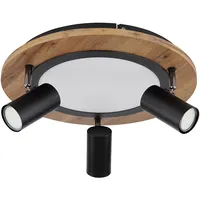 GLOBO Deckenleuchte 3 Stufen Deckenlampe Strahler schwenkbar Spotleuchte Holz,