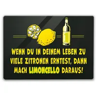 Speecheese Limoncello Schneidebrett mit Spruch Mach Limoncello aus Zitronen