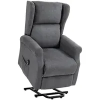 Homcom Fernsehsessel mit Aufstehhilfe Relaxsessel mit Liegefunktion, Leinenoptik, TV-Sessel