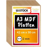 Creative Deco MDF Platten 10 x A3 2 mm