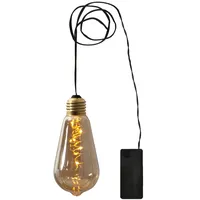 StarTrading LED Dekoleuchte Glow amber Glühbirne mit Batteriebetrieb 13cm