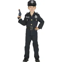 Fiestas Guirca Polizei Kostüm Kinder 5-6 Jahre - Dunkelblaues