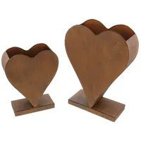 Frank Flechtwaren Pflanzer Rostherz, stehend, 2er Set
