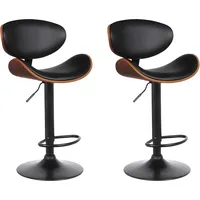 Vente-unique Barhocker 2er-Set höhenverstellbar - Kunstleder und Metall -