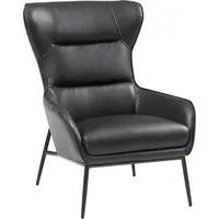 Vente-unique Sessel aus schwarzem Büffelleder - DINNIA