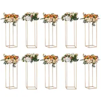 Vevor 10er-Set Blumenhocker Eckig 28x28x80cm Blumenständer Eisen Beistelltisch Modern