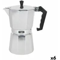 Quttin Italienische Kaffeemaschine 9 Tassen Aluminium (6 Stück)