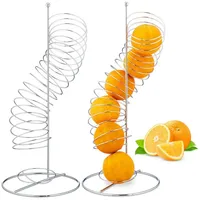 Relaxdays 2 x Obsthalter Spirale Metall, Korb für Orangen