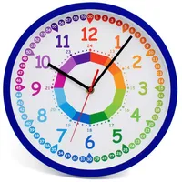 Wall-art K&L Wall Art Lernuhr 30 cm blau