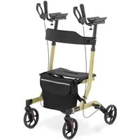 Uniprodo Aluminium Rollator faltbar Gehilfe Laufhilfe leicht Tasche Champagner