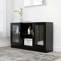 VidaXL Vitrinenschrank Schwarz 120x30,5x70 cm Holzwerkstoff