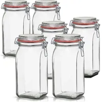 BigDean 6er Set Vorratsgläser 1,5L - Einmachgläser mit Deckel