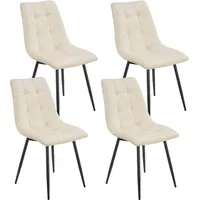 Juskys Esszimmerstuhl Blanca mit Samtbezug - Beige