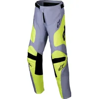 Alpinestars Racer Veil Jugend Motocross Hose, grau-gelb, Größe 24