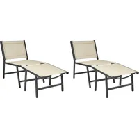 Beliani Gartenstuhl MARCEDDI in Beige/Schwarz | Gr.: onesize