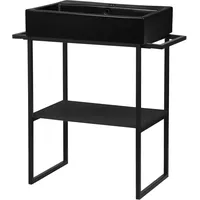 WELLTIME »Stockholm«, Badmöbel Metalloptik inkl. Becken, Breite 60 cm