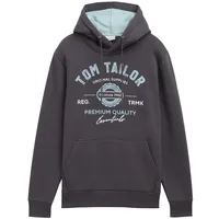 Tom Tailor 1043292 With Print Kapuzenpullover Tarmac Grey 2XL