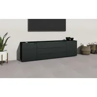 Borchardt Möbel San Diego Lowboard 200 cm Schwarz Kunststoff/Metall/MDF/Melamin/Holzwerkstoff
