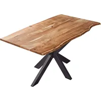 Möbelliebling Esstisch Baumkante massiv Akazie natur 140 x 80