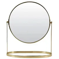 Light & Living Schminkspiegel, Gold, Metall, Rund, 24.5x31x13.5 cm,