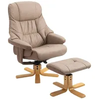 Homcom Relaxsessel mit Hocker, Drehbarer Fernsehsessel, TV Sessel Relaxliegen
