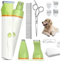 Oneisall 4in1 Leise Schermaschine Hund Katze Wiederaufladbar Hundeschermaschine&Pfotentrimmer&Krallenschleifer mit