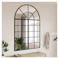 VidaXL Wandspiegel Schwarz 100x150 cm Gewölbt Eisen
