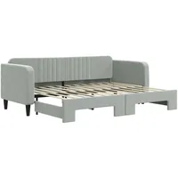 VidaXL Tagesbett Ausziehbar Hellgrau 80x200 cm Samt
