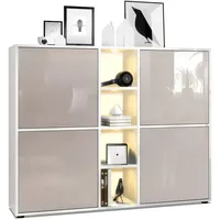 Vladon Highboard Sand, Holzwerkstoff, 130.5x105.5x35.5 cm, Wohnzimmer, Kommoden, ,