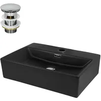 Luxebath ML-Design Waschbecken Keramik in Schwarz Matt 510x360x130mm inkl